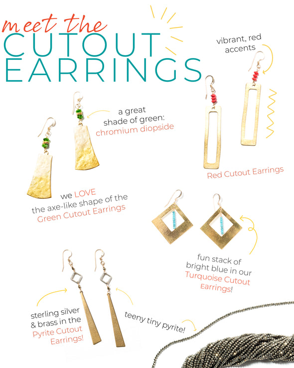 Pyrite Cutout Earrings - SASKIA