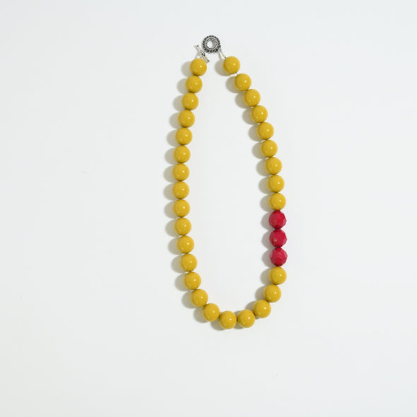 Limited Edition Yellow Ceramic + Red Lucite