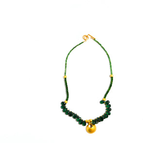 Limited Edition: Green Quartz Teardrop and Gold Pendant