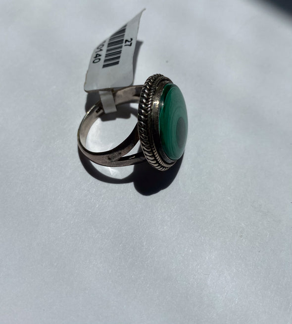 Malachite Silver Ring - SASKIA