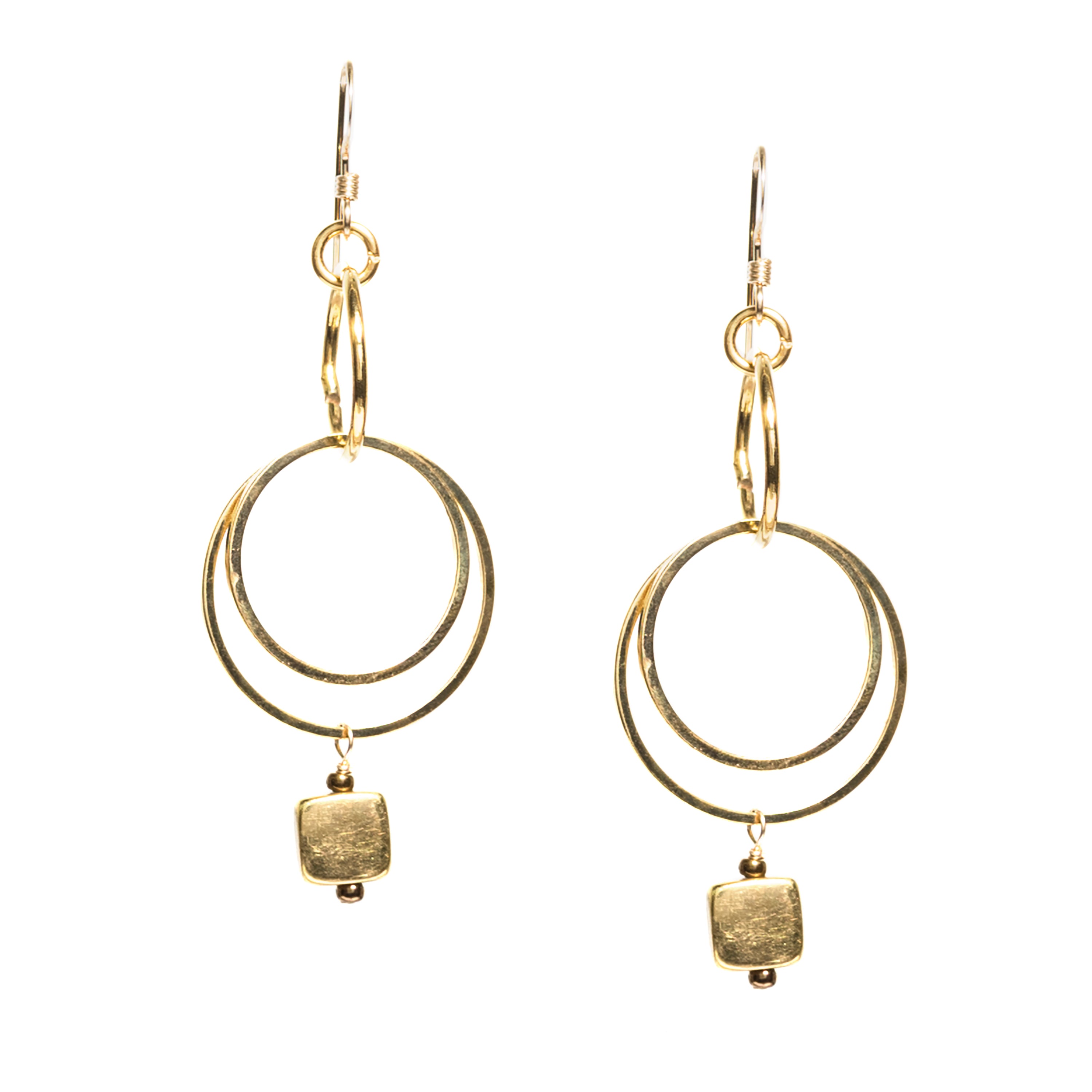 Funky Hoop Earrings | SASKIA | Double Gold Hoop Earrings