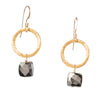 Gold Circle Gemstone Earrings - SASKIA