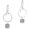 Silver Circle Gemstone Earrings - SASKIA
