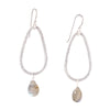 Silver Teardrop Gemstone Earrings - SASKIA