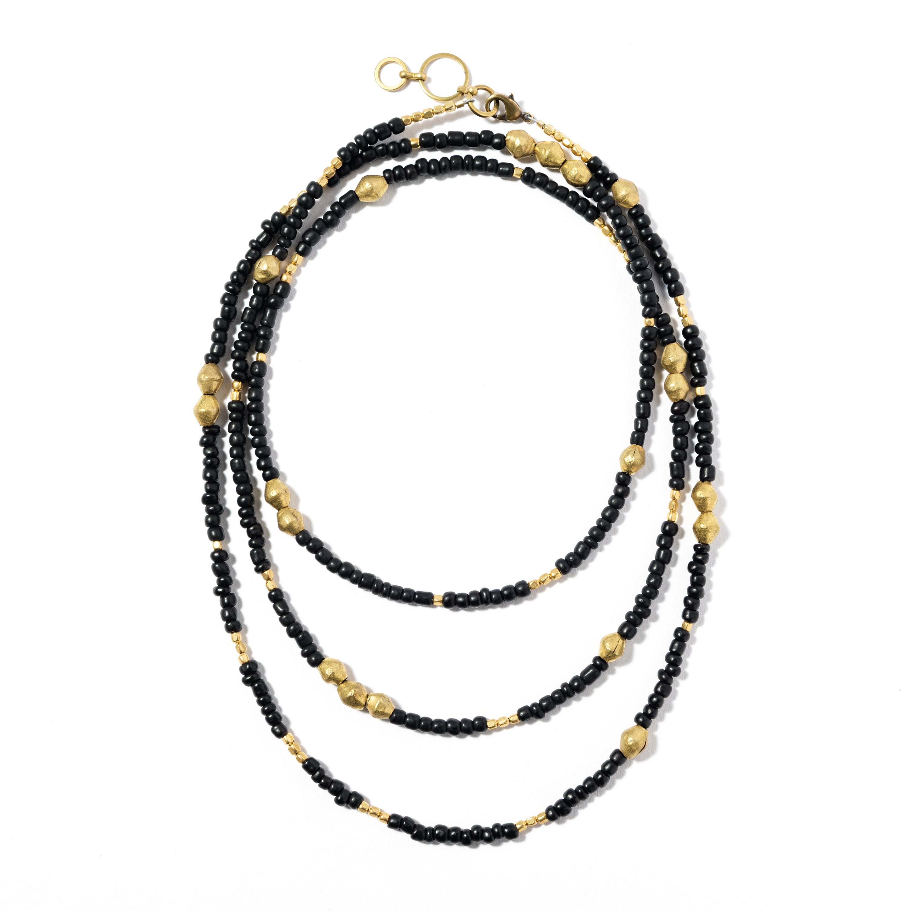 Gold Plated Black Color Beads Long Necklace Mangalsutra